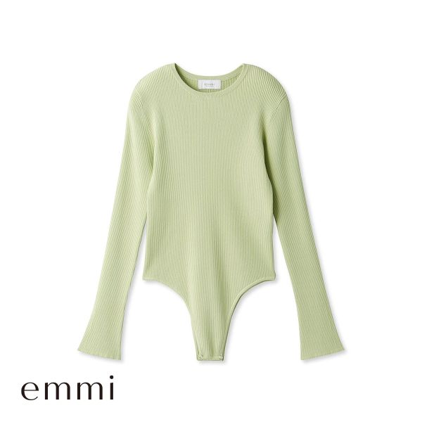 エミ LENZING(TM) ECOVERO(TM) クルーネックニットボディスーツ emmi