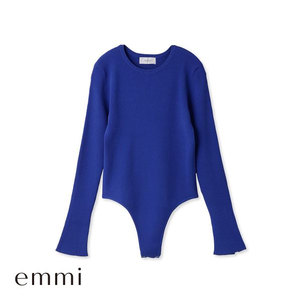 エミ LENZING(TM) ECOVERO(TM) クルーネックニットボディスーツ emmi