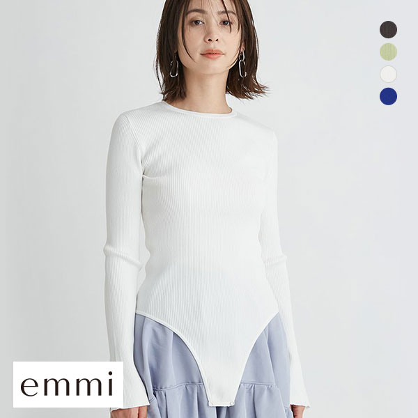 エミ LENZING(TM) ECOVERO(TM) クルーネックニットボディスーツ emmi