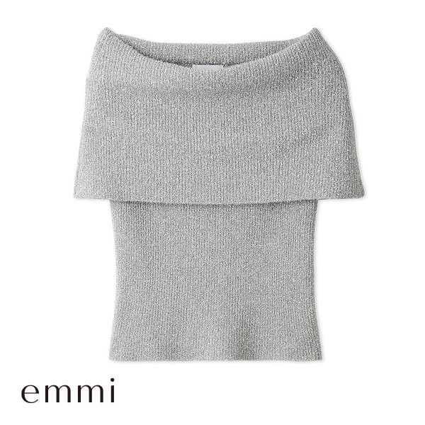 エミ emmi オフショルラメニットトップス emmi