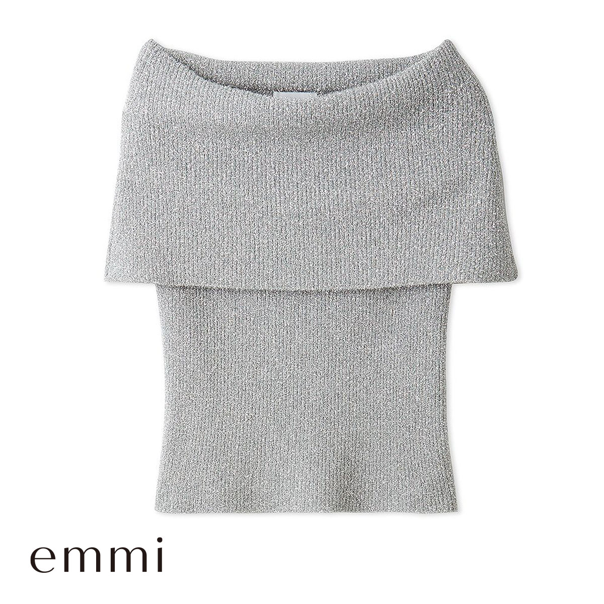 エミ emmi オフショルラメニットトップス emmi(SL-シルバー-Free)