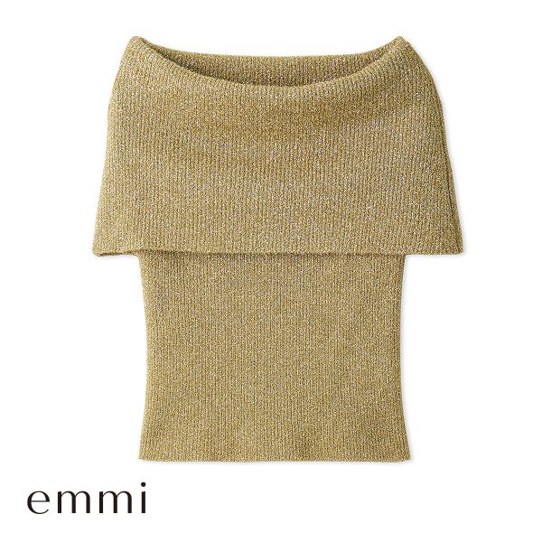 エミ emmi オフショルラメニットトップス emmi