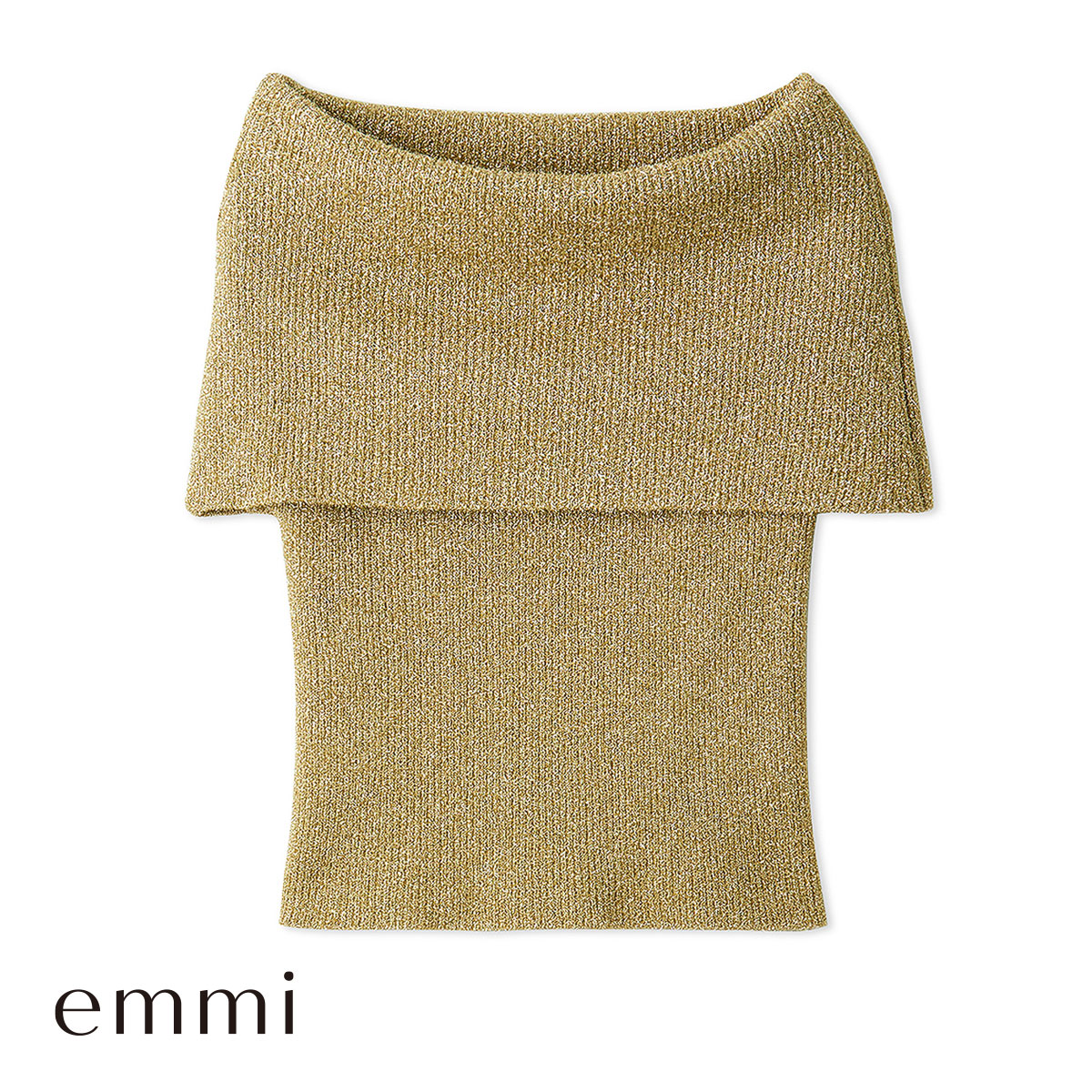 emmi オフショルダーニット ボーダー 半袖 オフショルグラインダーボーダーニット TOPS[品番：MKSW0051806
