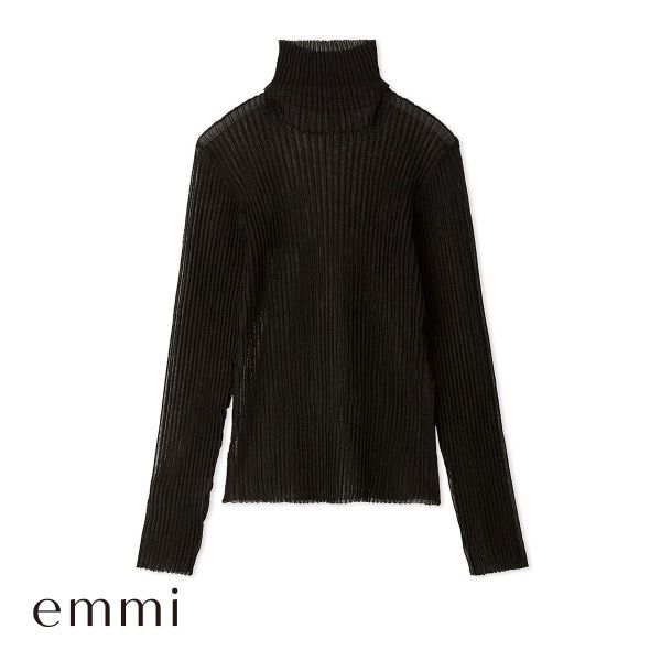 エミ シアータートルネックニットトップス 長袖 emmi