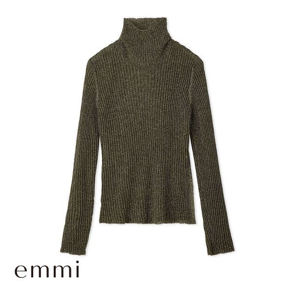エミ シアータートルネックニットトップス 長袖 emmi
