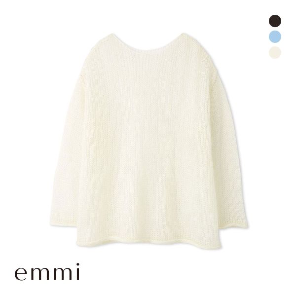 エミ シャイニーモヘアローゲージニットトップス emmi