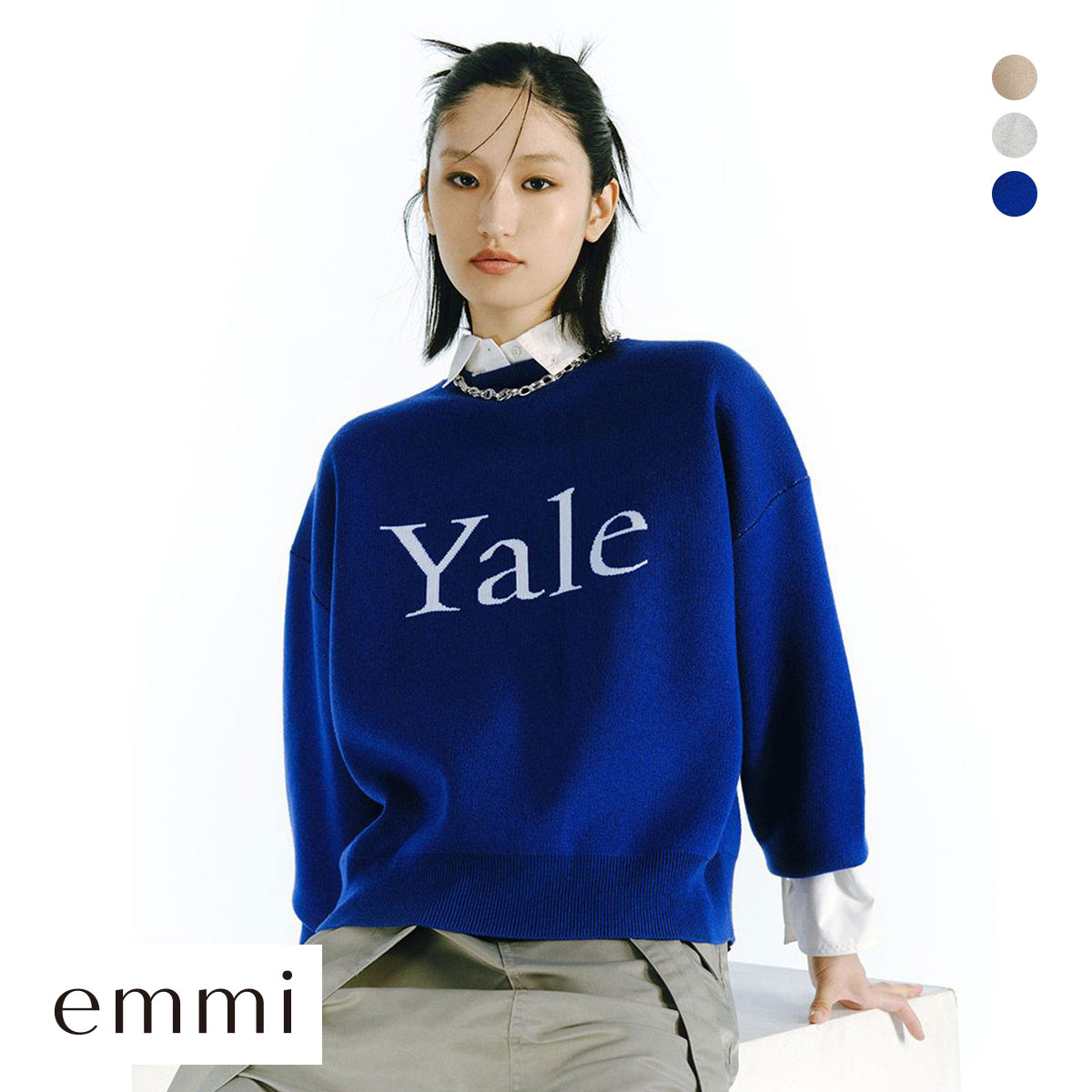 エミ YALE ジャガードニットプルオーバー emmi エミ YALE ジャガードニットプルオーバー emmi | SHIROHATO(白鳩)