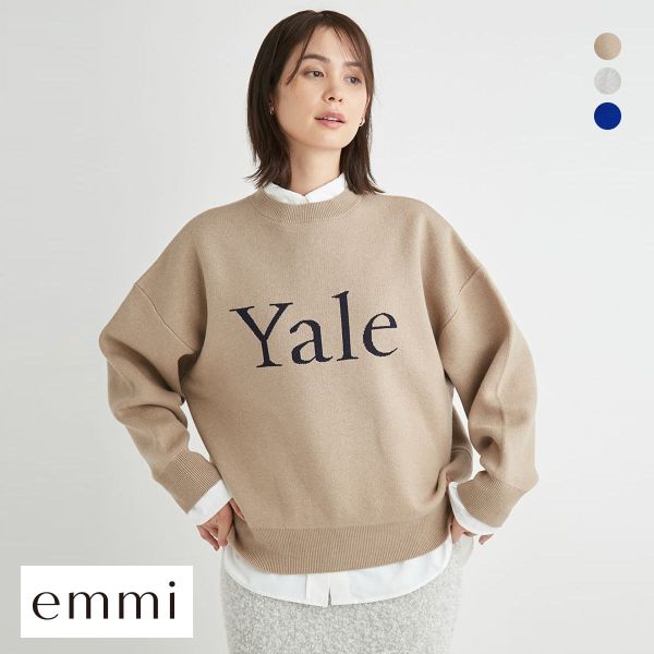 エミ YALE ジャガードニットプルオーバー emmi