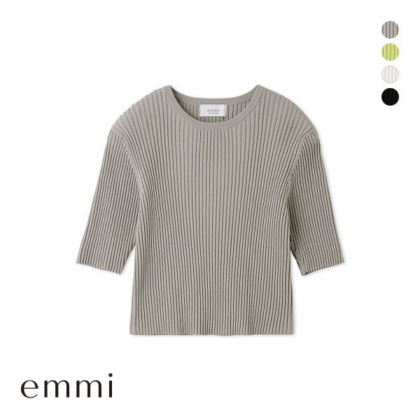 エミ eco ハーフスリーブニットトップス emmi