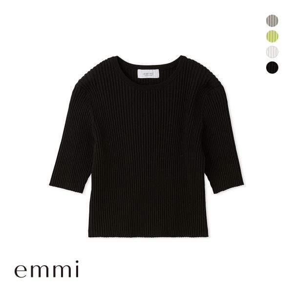 エミ eco ハーフスリーブニットトップス emmi