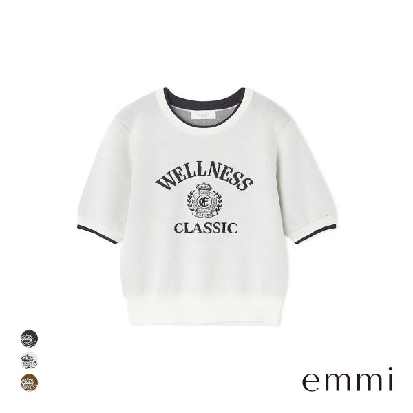 エミ オーガニックコットンカレッジニットトップス emmi