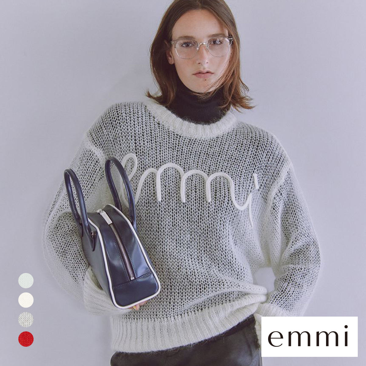 emmi - 新品タグ付き　emmi　　ロンパース エミ emmiロゴモヘアニットトップス emmi | SHIROHATO(白鳩)