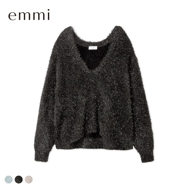 エミ フェザーラメニットプルオーバー emmi