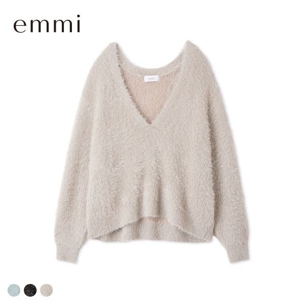 エミ フェザーラメニットプルオーバー emmi