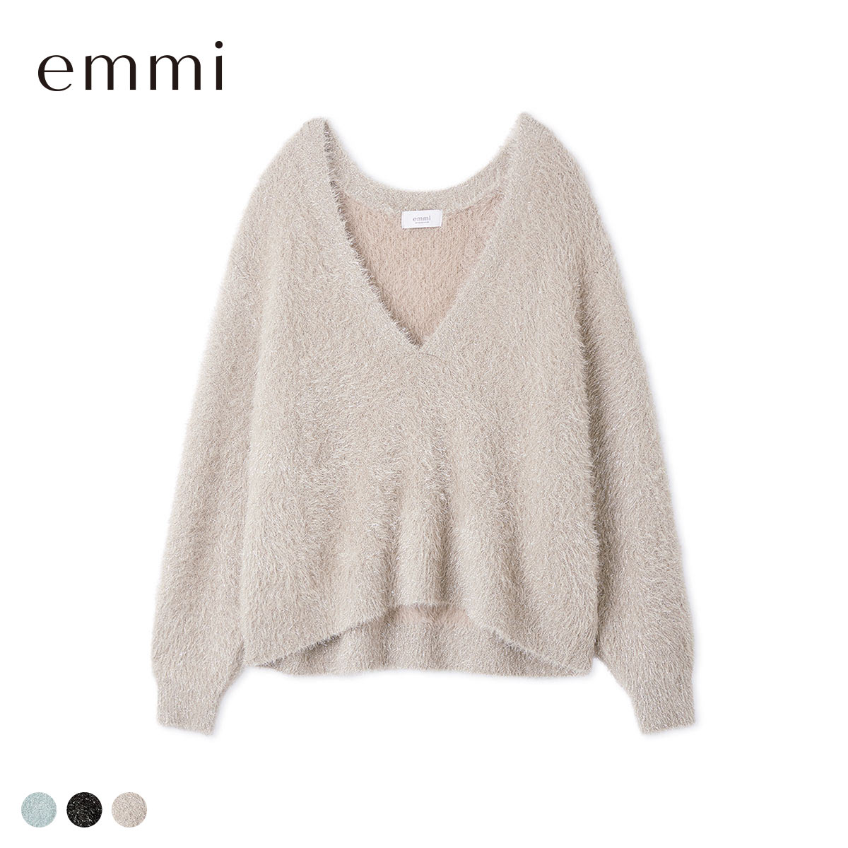 エミ フェザーラメニットプルオーバー emmi(LBE-薄ベージュ-Free)