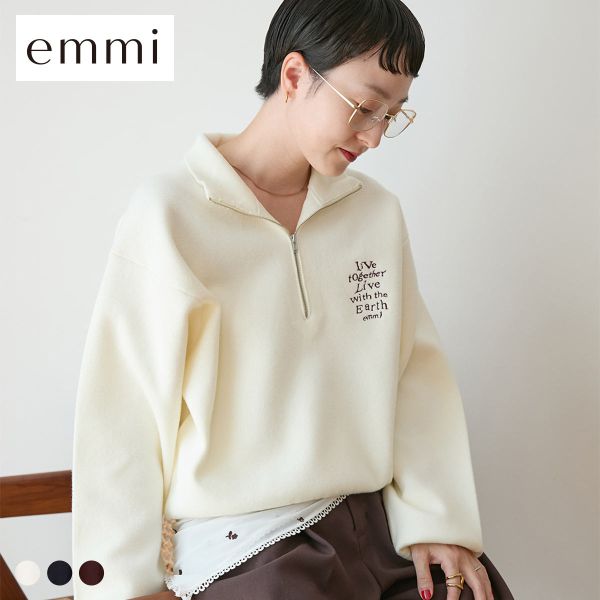 エミ Global warming ハーフジップニットトップス emmi