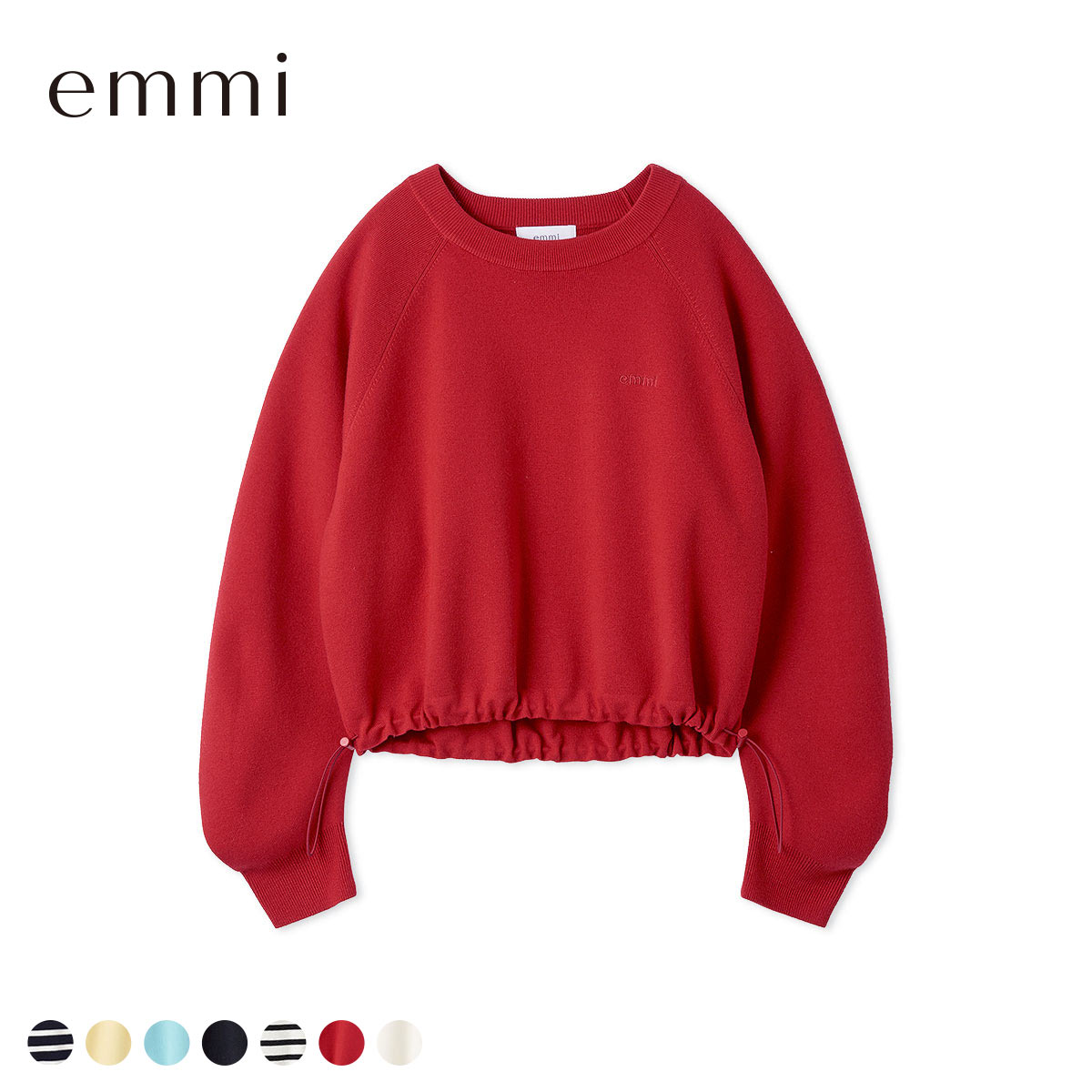 エミ 7days ドロストニットトップス emmi(RE-レッド-Free)