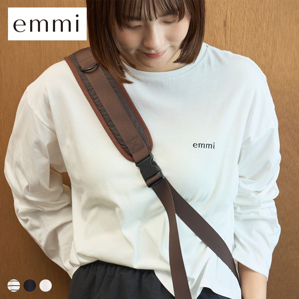 エミ emmiロゴミラノリブトップス emmi(WH-ホワイト-Free)