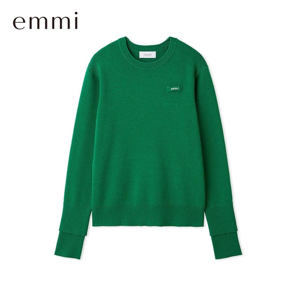 エミ emmiロゴクルーネックプルオーバー emmi