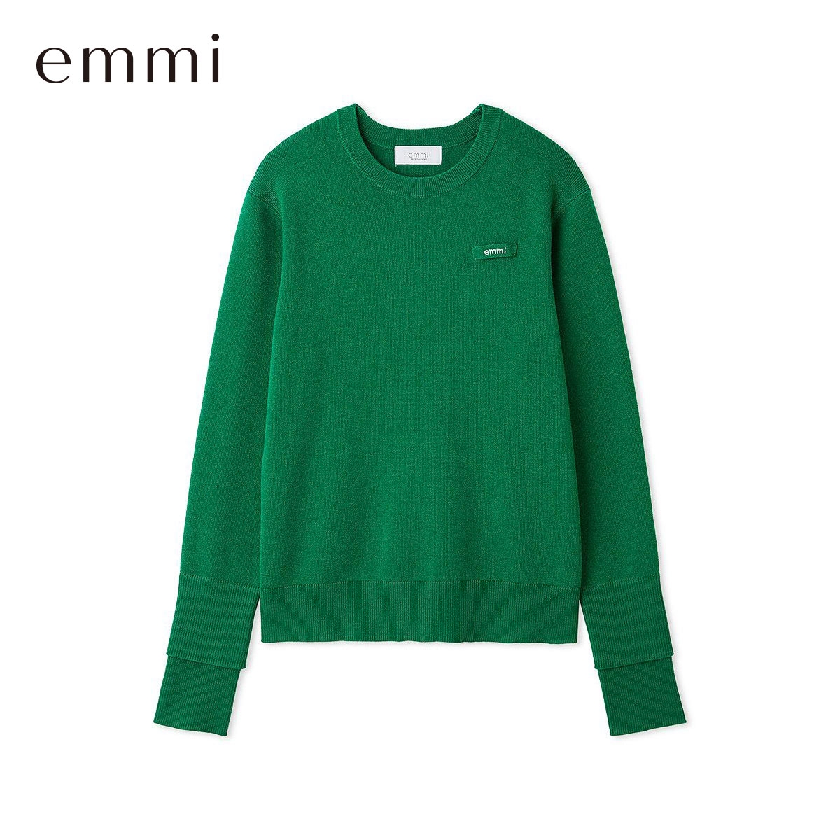 エミ emmiロゴクルーネックプルオーバー emmi(GR-グリーン-Free)