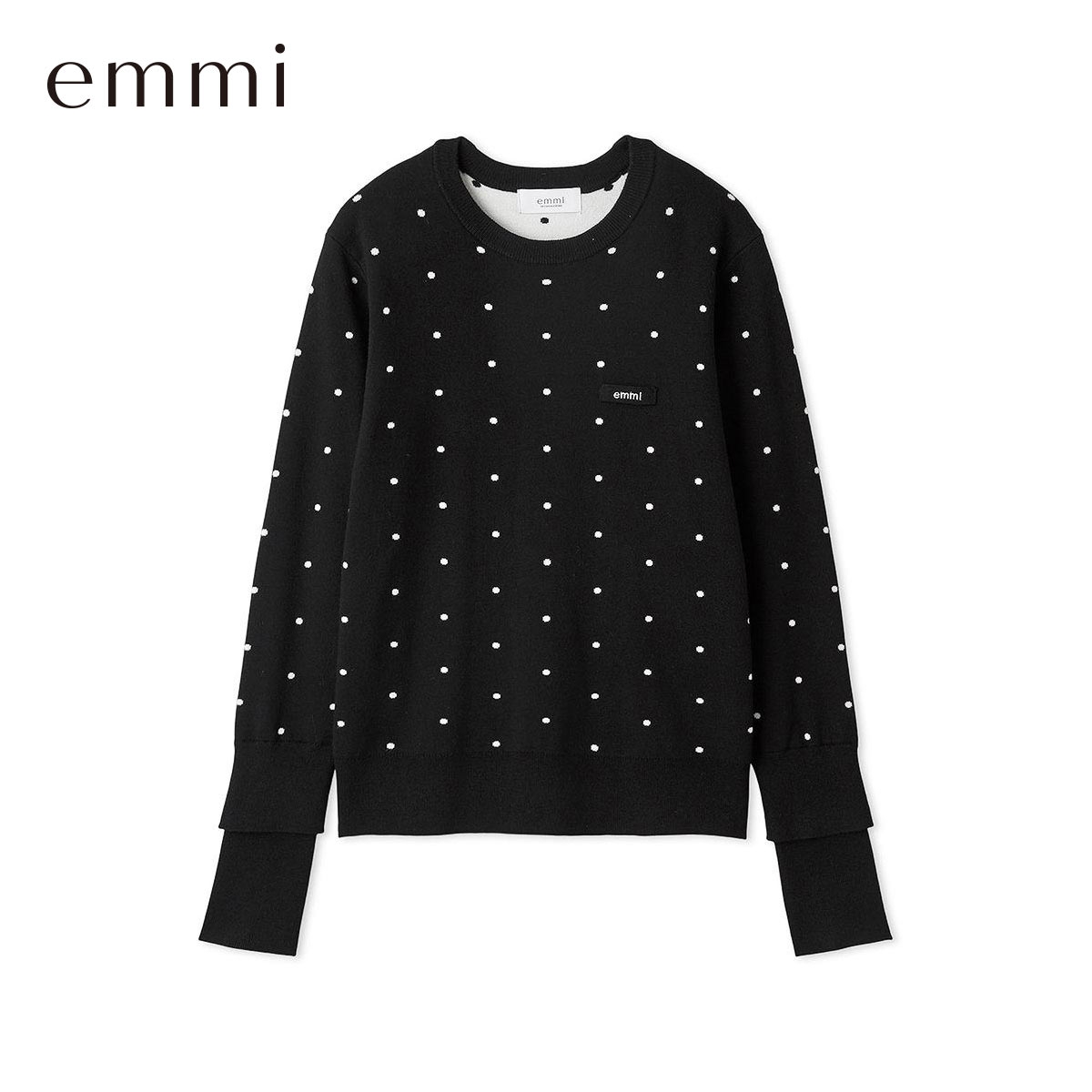 エミ emmiロゴクルーネックプルオーバー emmi(BK-ブラック-Free)