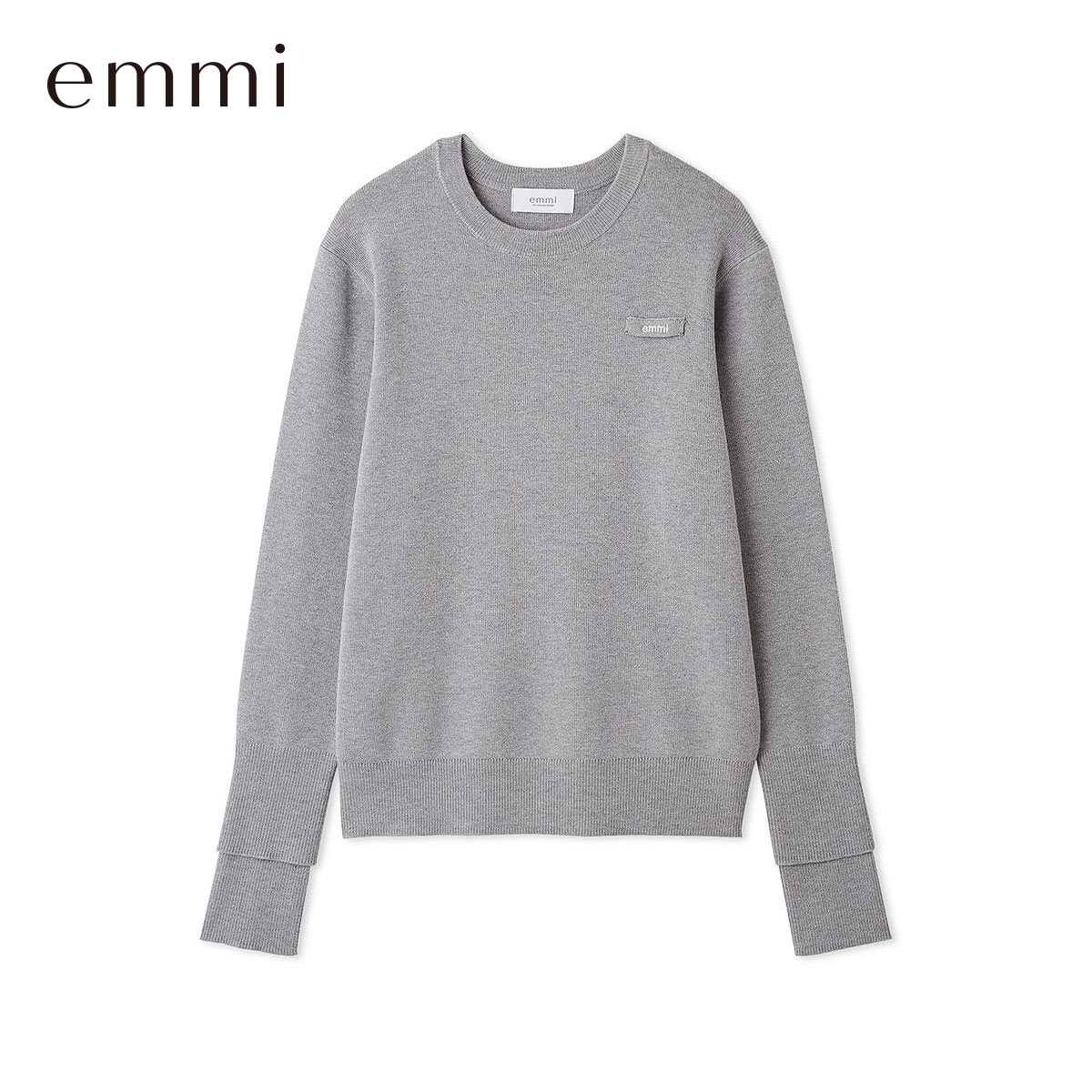 エミ emmiロゴクルーネックプルオーバー emmi(GY-グレー-Free)