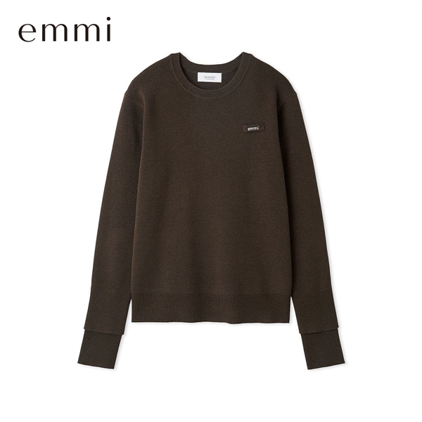 エミ emmiロゴクルーネックプルオーバー emmi