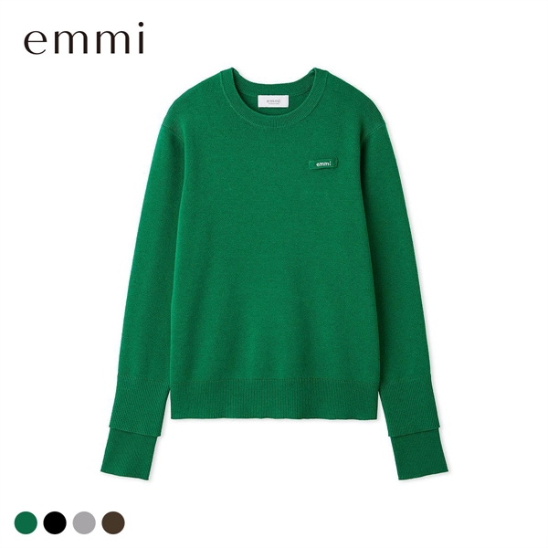 エミ emmiロゴクルーネックプルオーバー emmi
