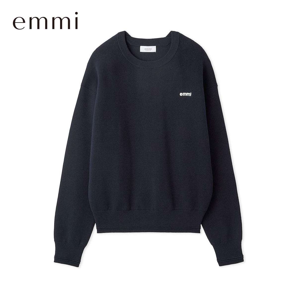 エミ emmiロゴスウェットライクニット emmi(NV-ネイビー-Free)