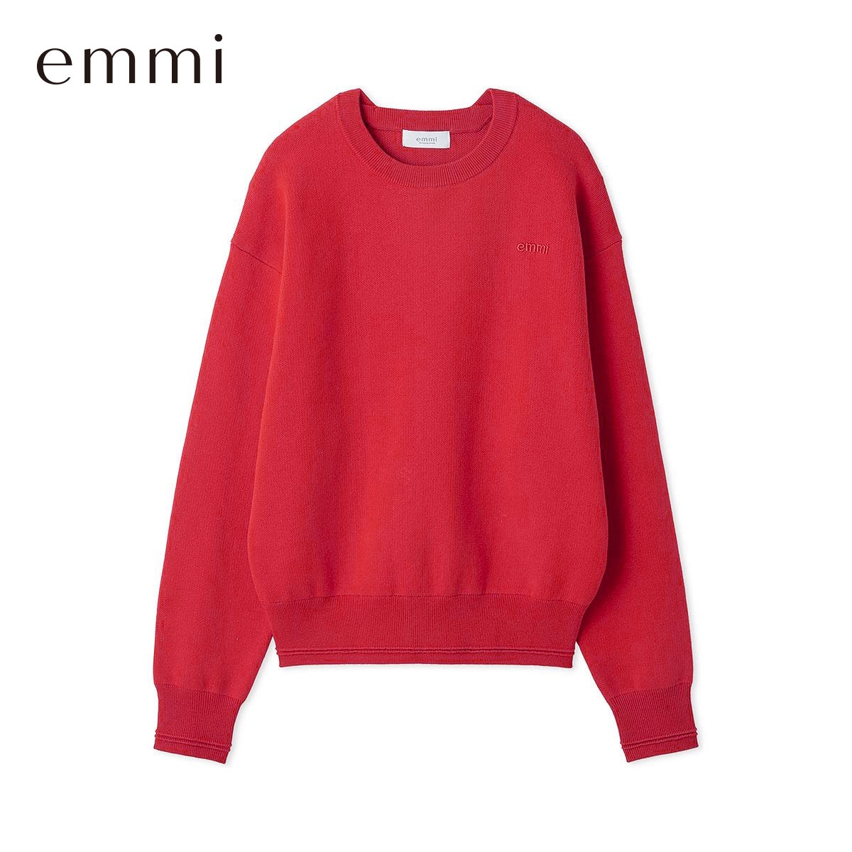 エミ emmiロゴスウェットライクニット emmi(RE-レッド-Free)
