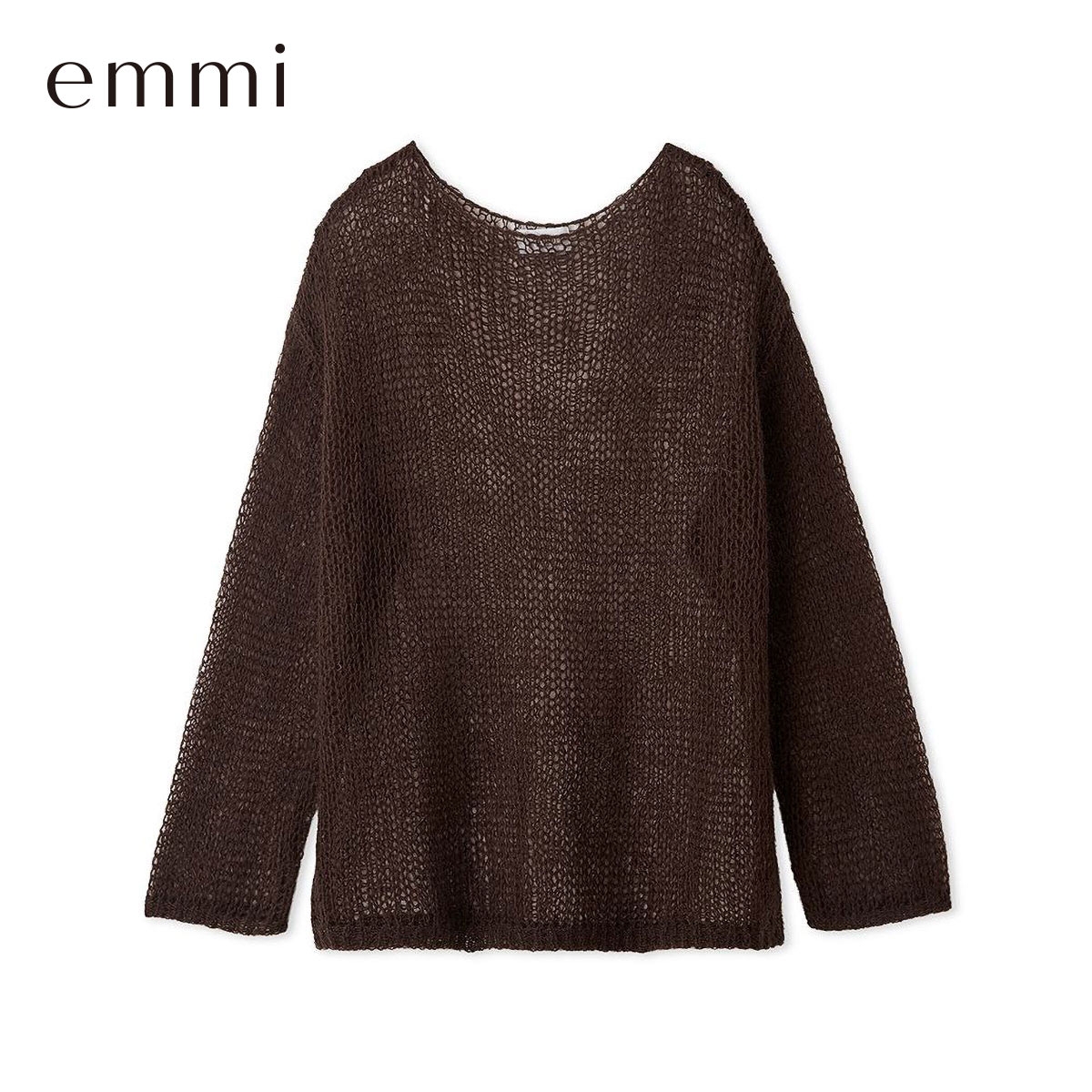 エミ モヘアニットプルオーバー emmi(BR-ブラウン-Free)
