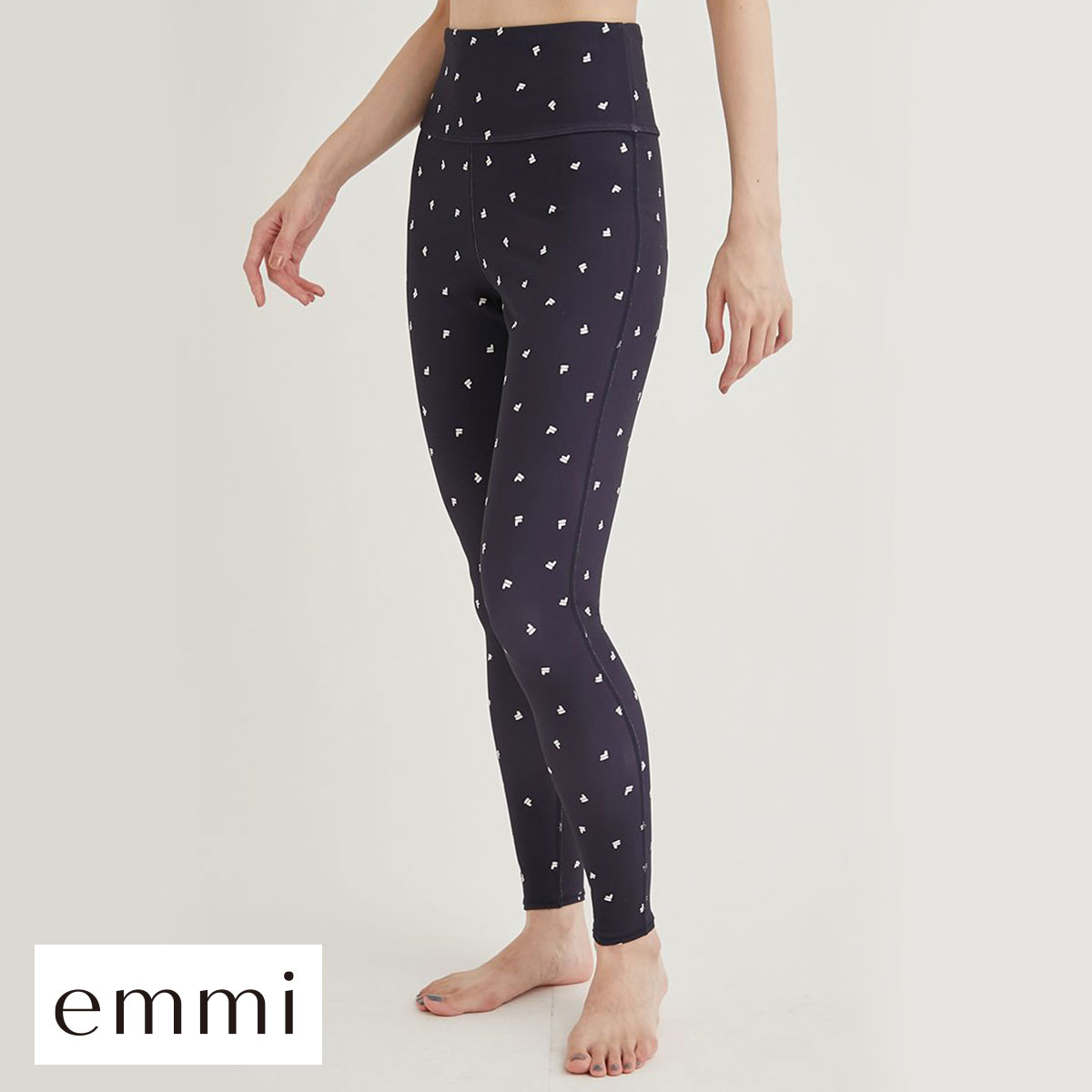 エミ WELLNESS&TRAINING FILAコラボレギンス 単品 スポーツ emmi(NV-ネイビー-0)