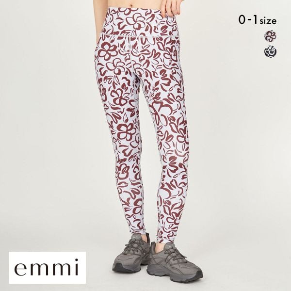 エミ WELLNESS&TRAINING プルメリアアートレギンス emmi(LBU-薄ブルー-0)