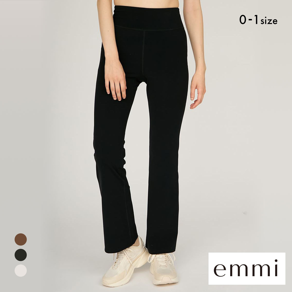 エミ WELLNESS&TRAINING サステナレッチUnity フレアパンツ emmi(BK-ブラック-0)