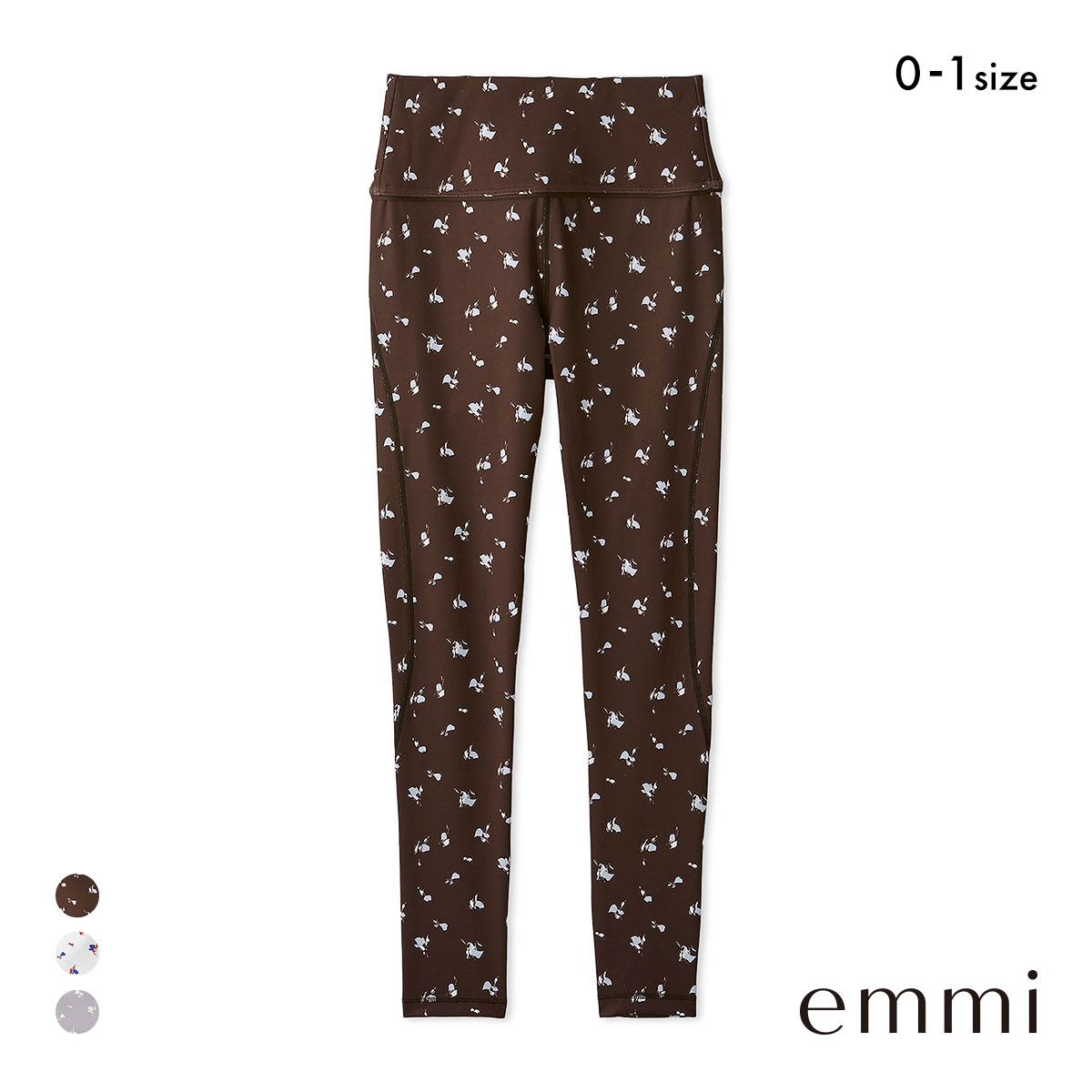 エミ WELLNESS&TRAINING ディフォームフラワーレギンス emmi(BR-ブラウン-0)