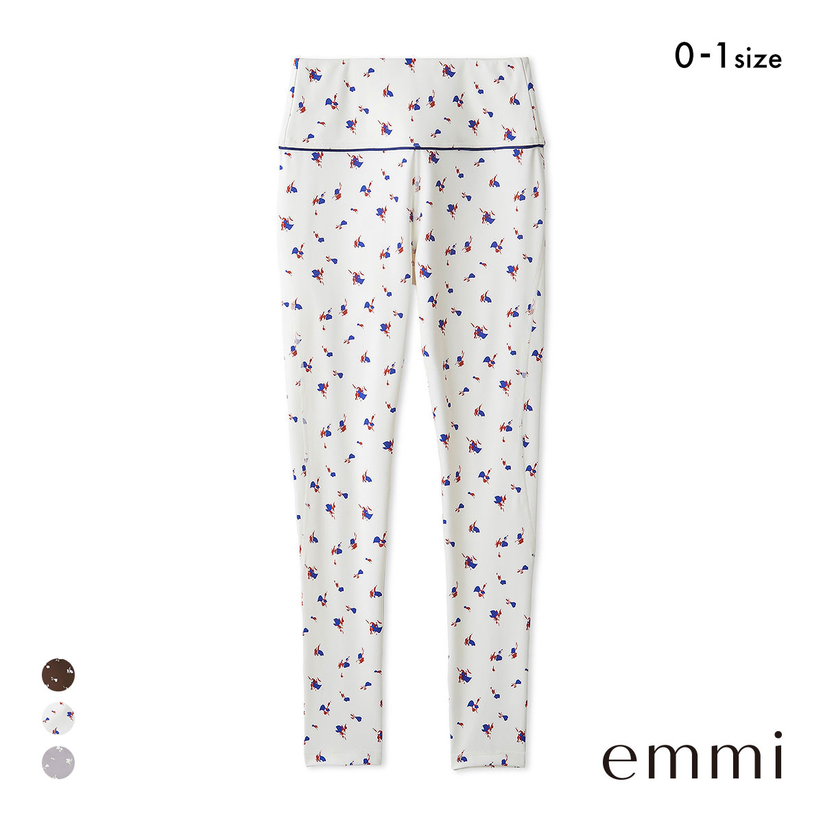 エミ WELLNESS&TRAINING ディフォームフラワーレギンス emmi(WH-ホワイト-0)