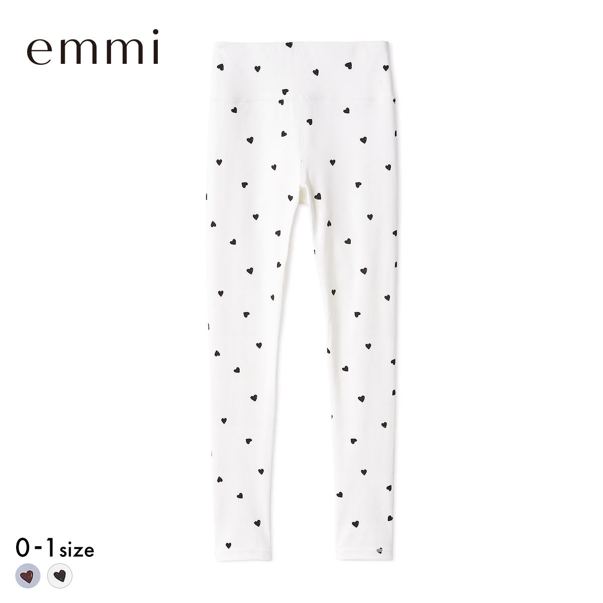 エミ HEART ハートパターンレギンス UVカット 接触冷感 emmi(OW-オフホワイト-0)