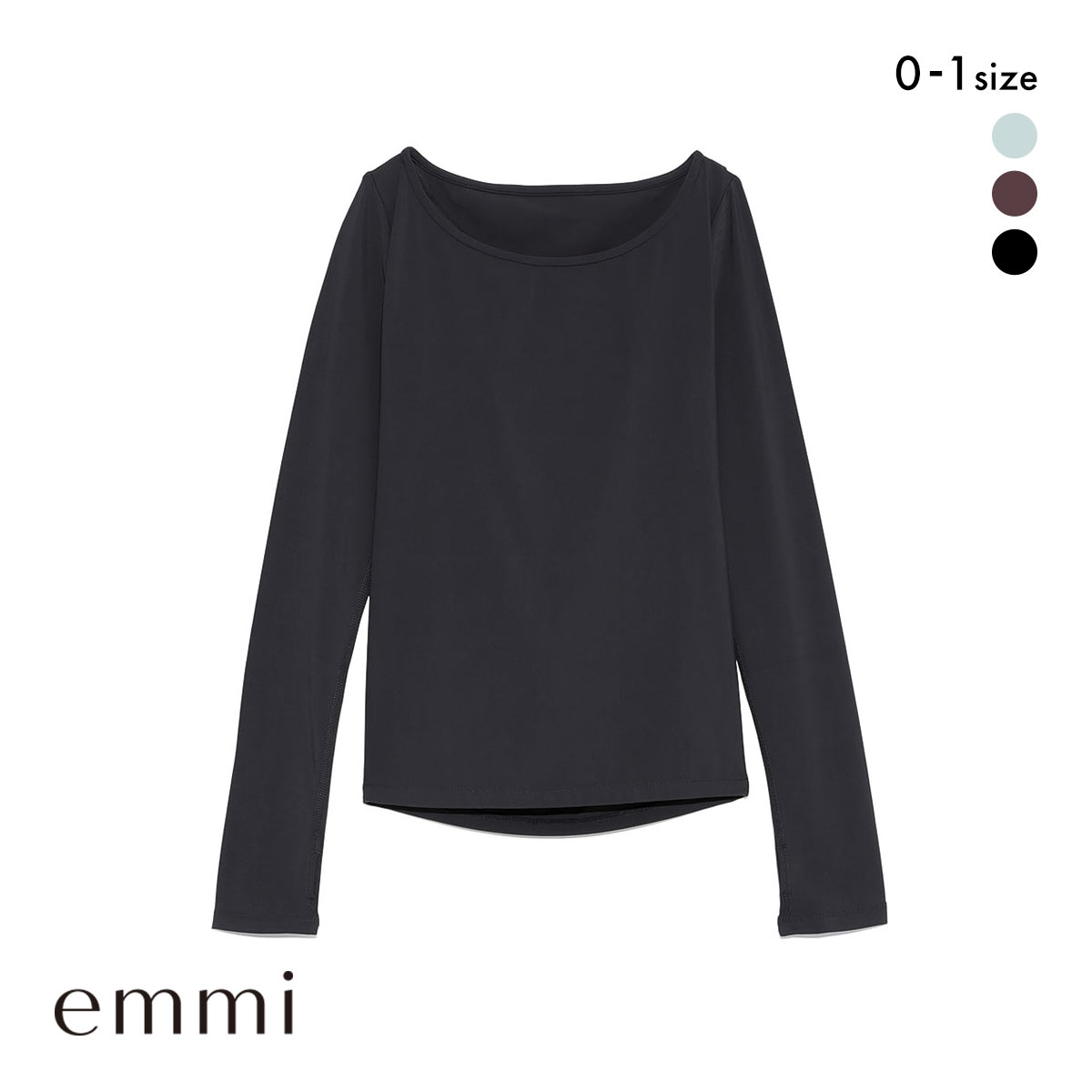 エミ WELLNESS&TRAINING サステナレッチアクティブトップス emmi(BK-ブラック-0)