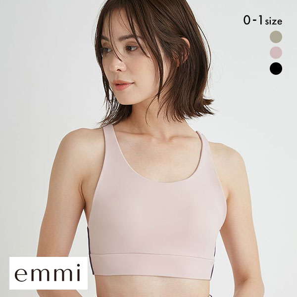 エミ WELLNESS&TRAINING サステナレッチブラトップ ブラジャー ノンワイヤー スポーツブラ カップイン emmi