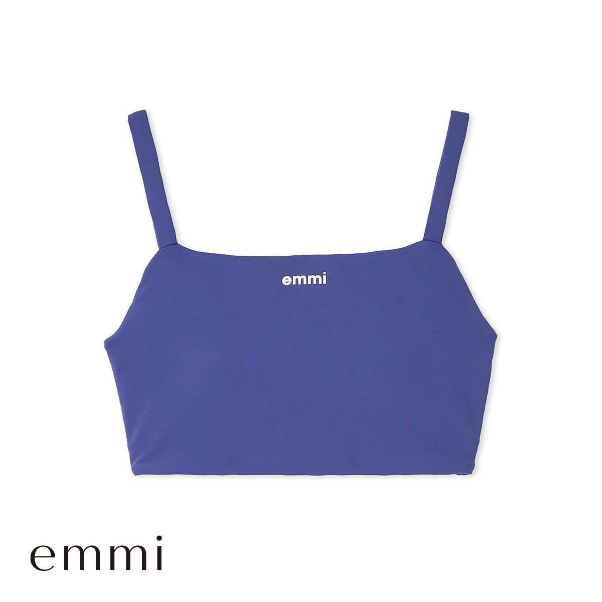 エミ WELLNESS&TRAINING サステナレッチブラトップ ブラジャー ノンワイヤー スポーツブラ カップイン emmi(BU-ブルー-0)