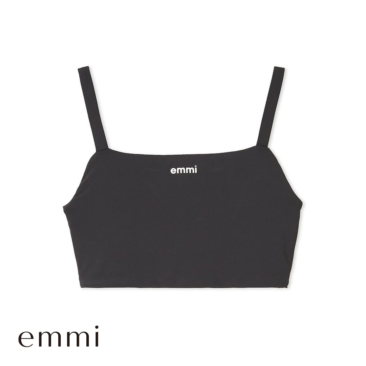エミ WELLNESS&TRAINING サステナレッチブラトップ ブラジャー ノンワイヤー スポーツブラ カップイン emmi(BK-ブラック-0)