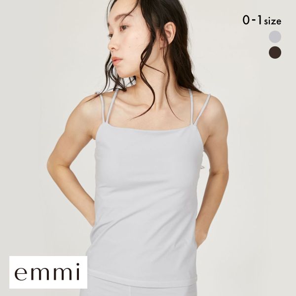 エミ WELLNESS&TRAINING サステナレッチキャミソール キャミソール カップイン emmi(LGY-薄グレー-0)