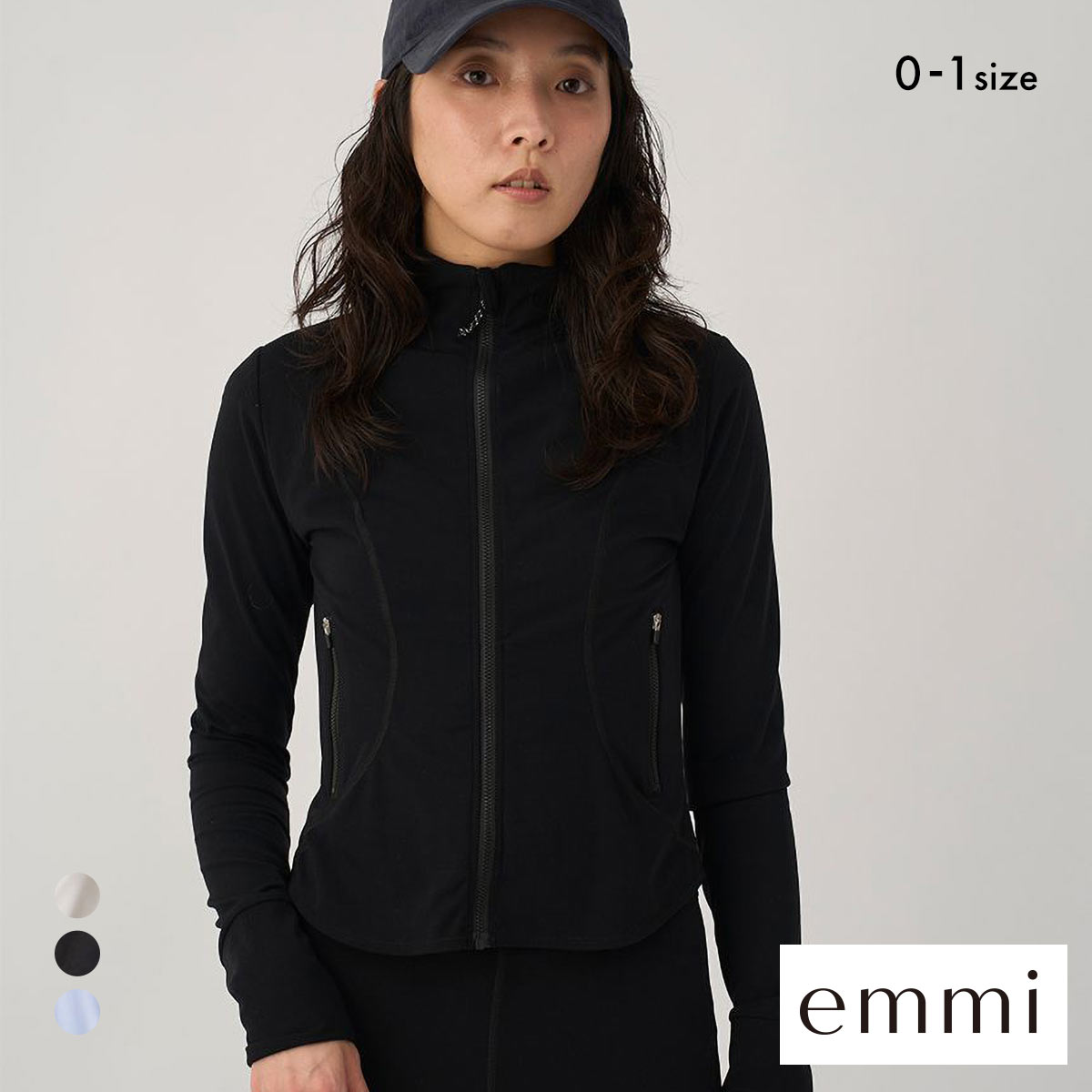 エミ WELLNESS&TRAINING サステナレッチUnity フットネスジャケット emmi(BK-ブラック-0)