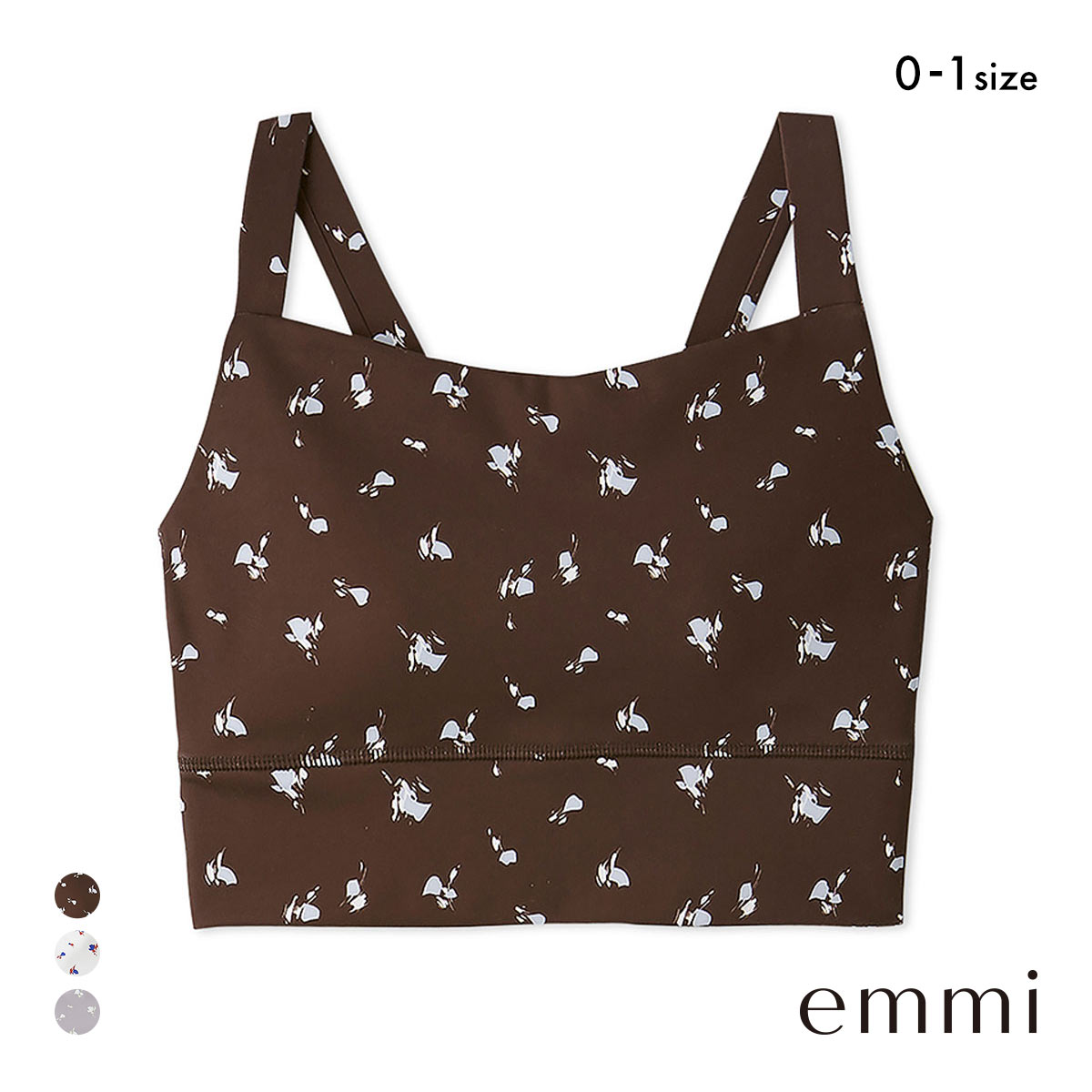 エミ WELLNESS&TRAINING ディフォームフラワーブラトップ emmi(BR-ブラウン-0)