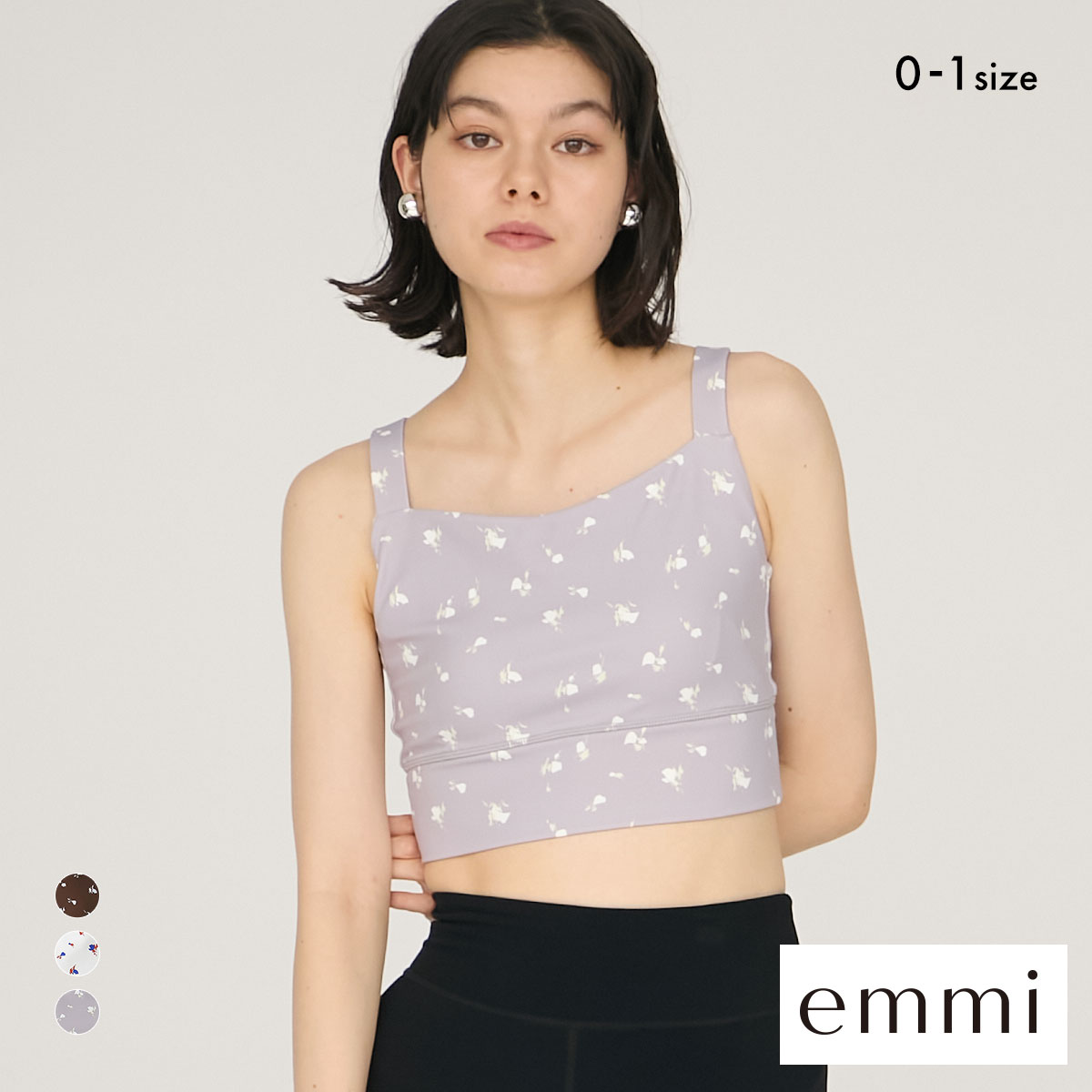 エミ WELLNESS&TRAINING ディフォームフラワーブラトップ emmi(GY-グレー-0)