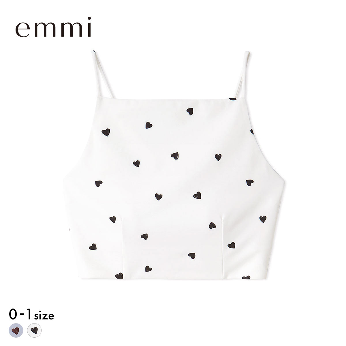 エミ HEART ハートパターンブラトップ UVカット 接触冷感 emmi(OW-オフホワイト-0)