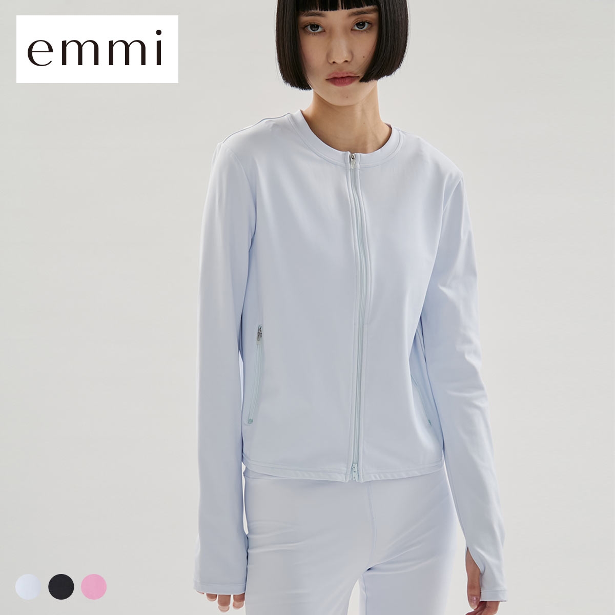 エミ Sustainaretch ジップアップトップス UVカット 接触冷感 emmi サステナレッチ