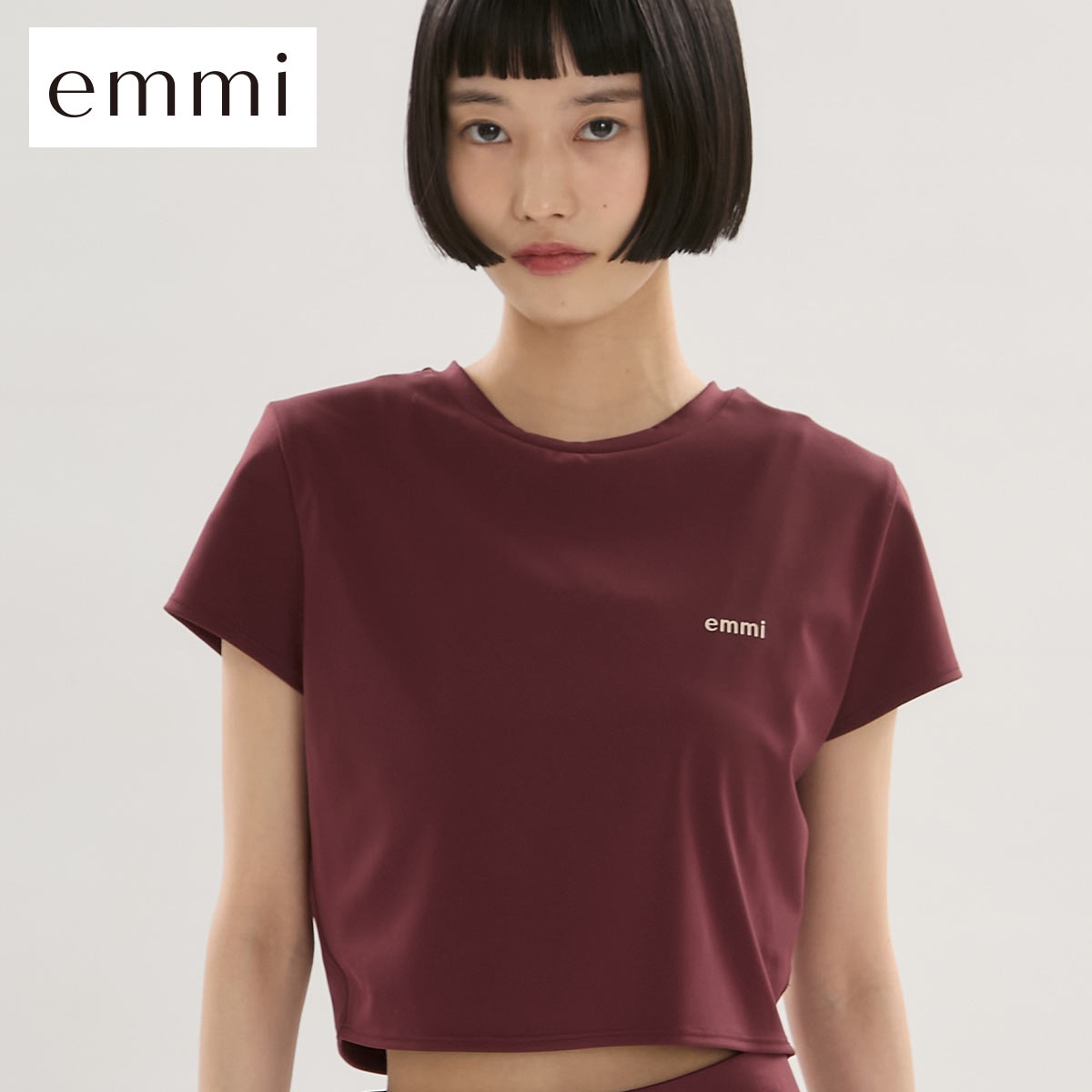 エミ アクティブコンパクトTシャツ emmi(BO-ボルドー-Free)