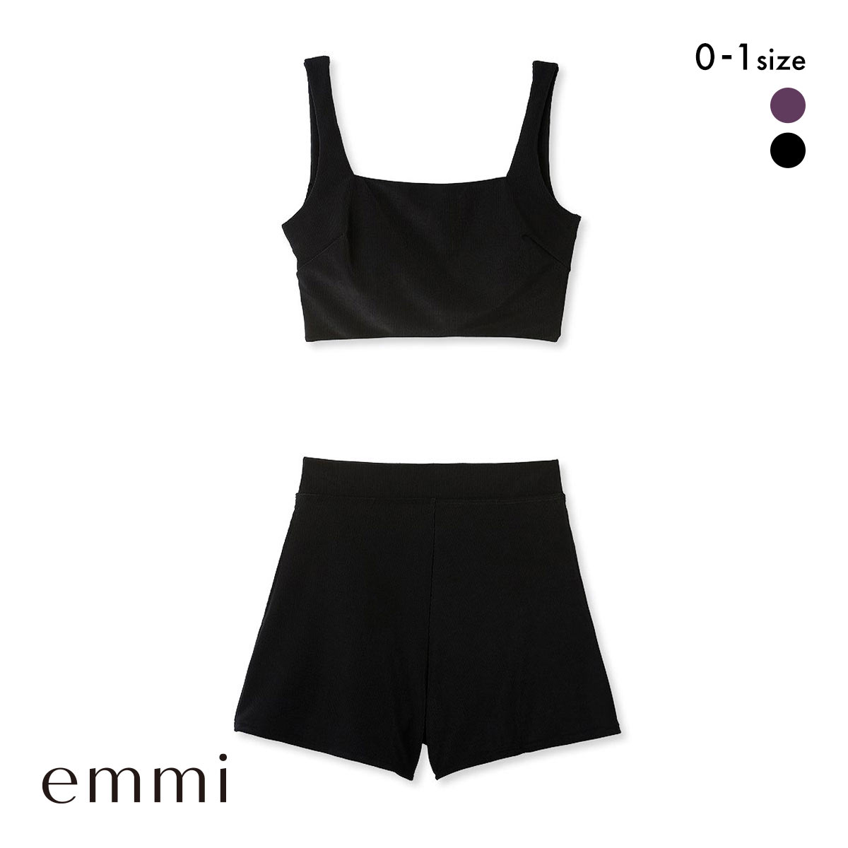エミ WELLNESS&TRAINING 3setスウィムウエア emmi(BK-ブラック-0)