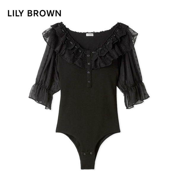 リリーブラウン ランジェリー レーシーパフスリーブボディスーツ カップ付き LILY BROWN Lingerie